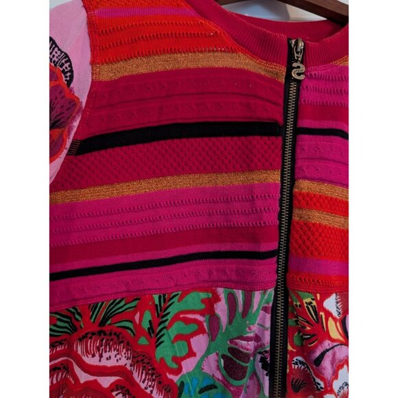 Desigual TOKIO Red and Pink Full Zip Top see measurement for size - Picture 6 of 10